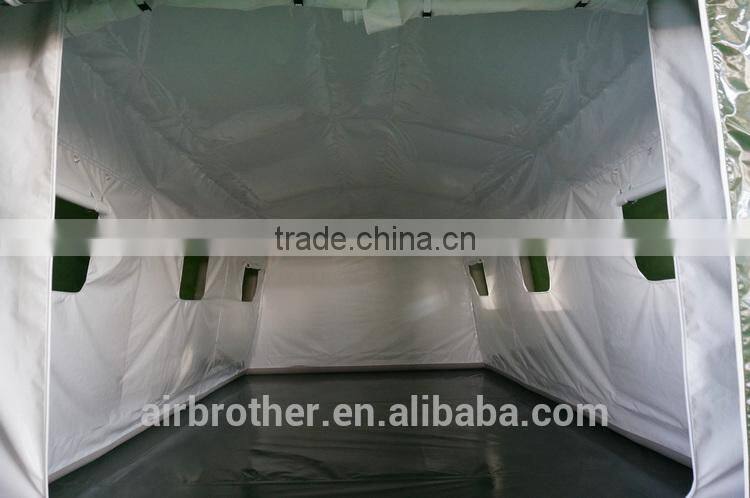PVC CE army green inflatable refugee tent for sale