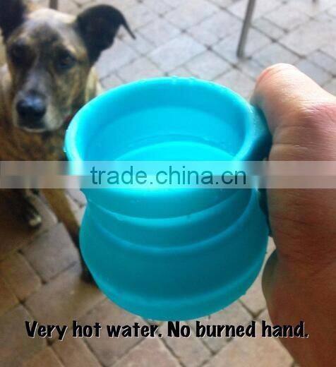 Silicone Travel Collapsible Camping Cup with Lid