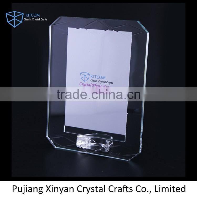 Factory customized crystal stand photo frame for mom