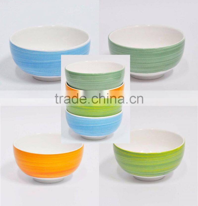 Ceramic rice bowl with colorful handpainting