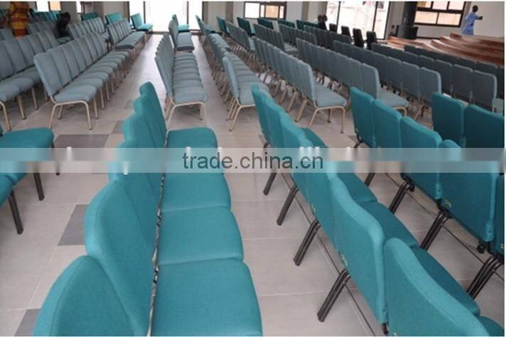 Hot sell item Stacking Metal Used Church Chair wite armrest