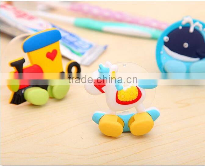 Q054 soft silicone cartoon small animal sucker single toothbrush holder