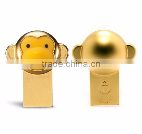 high quality golden monkey shape USB flash drive, mini cartoon USB stick
