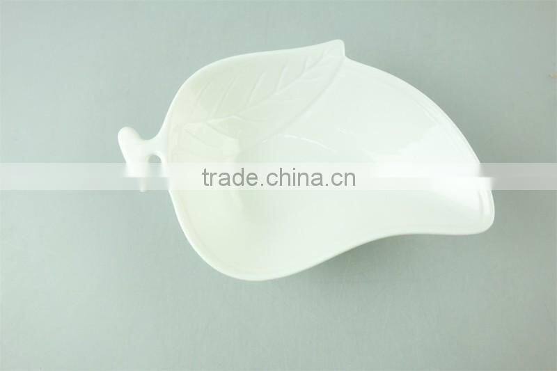 Ceramic letter dish white porcelain heart shaped dish with color box / promotion