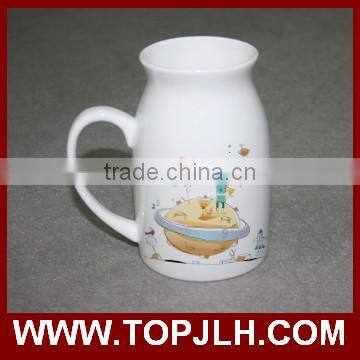 2017 new listed white ceramic milk cups