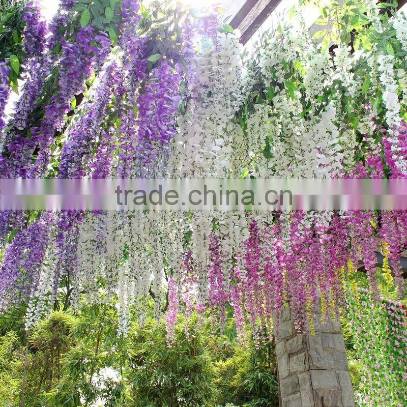 vertical plastic flower wisteria hanging vine artificial garden wedding vine