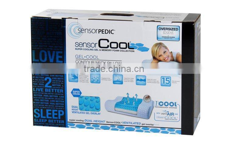 New design luxury contour bed pillow cooling gel memory foam pillow