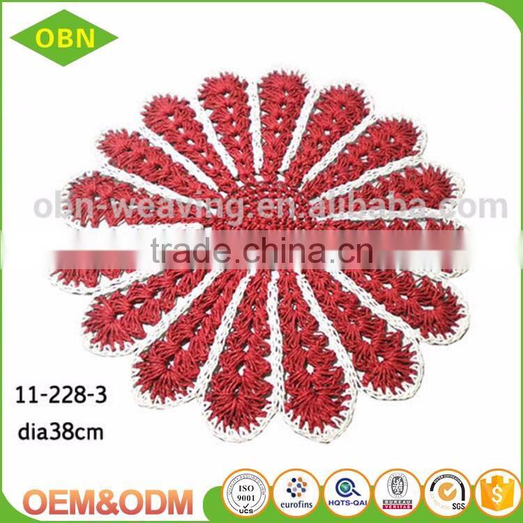 Maize woven round straw placemats