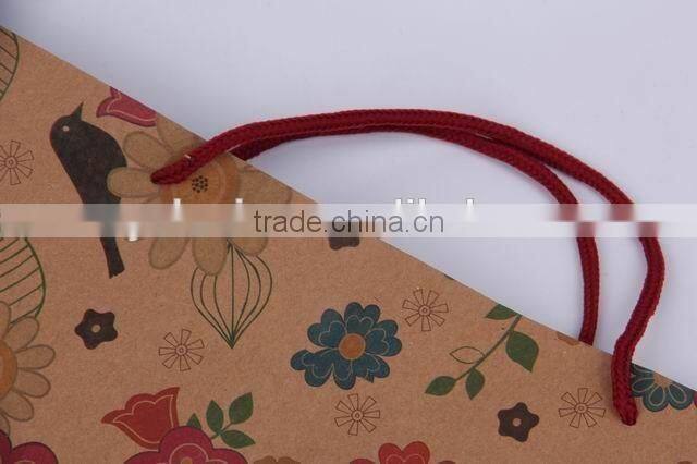 Printed Foldable Gift Bag / Retro Look Shopping Paper Bag