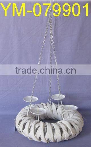 Hanging Willow Wreath Candle Holder.