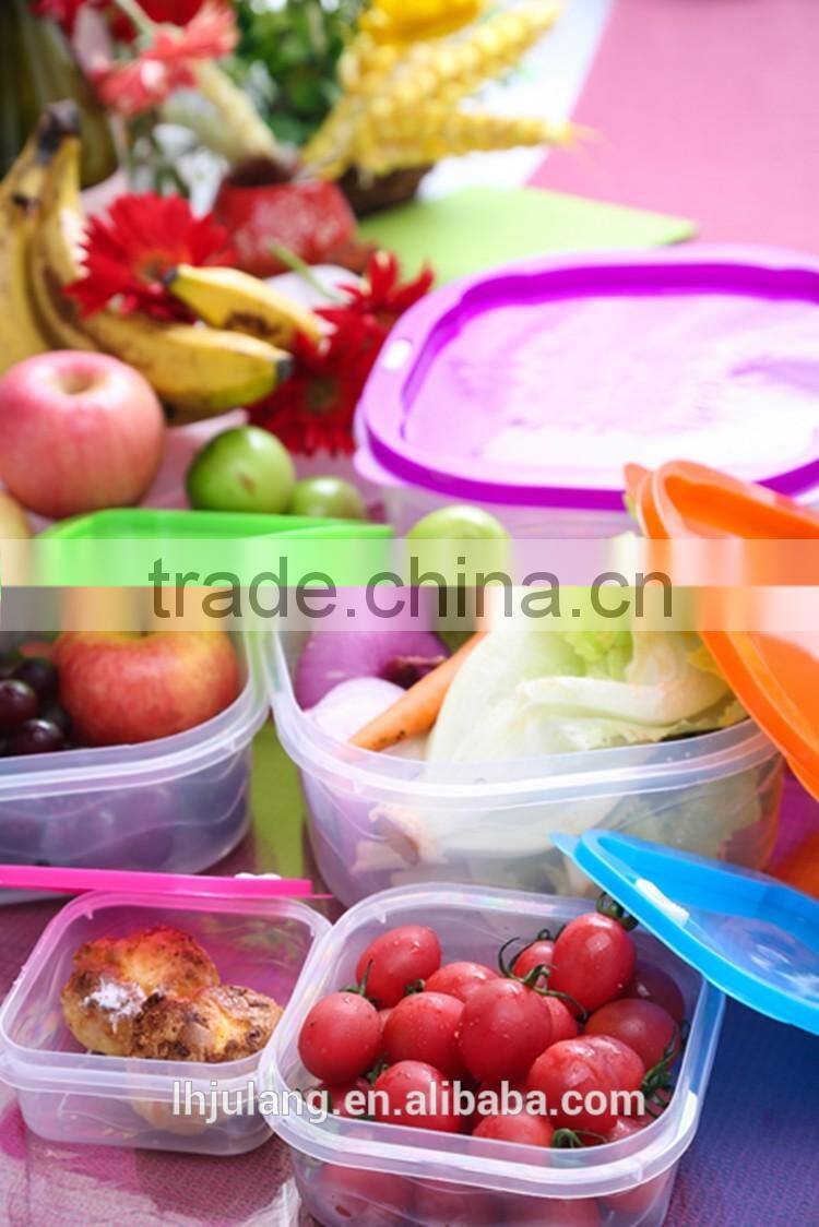 BPA-Free stackable plastic food storage container set with lid/5pcs plastic food storage container set