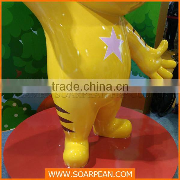 Amusement park equipment fiberglass cartoon animal cat statue