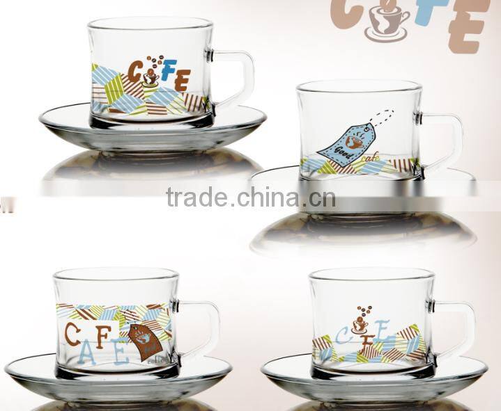 4oz 6oz 8oz Caffe Latte Espresso Cappuccino glass mug set