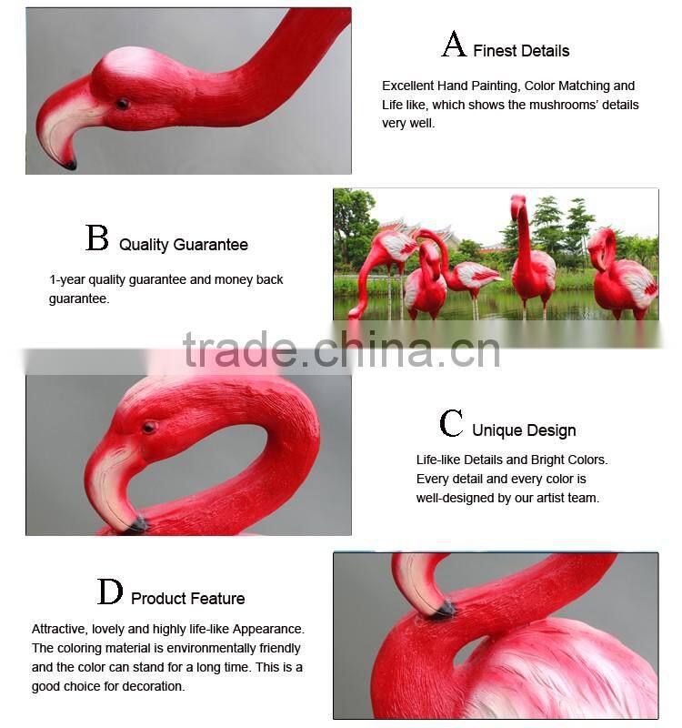 large outdoor garden decoration resin craft fiberglass flamingo statue