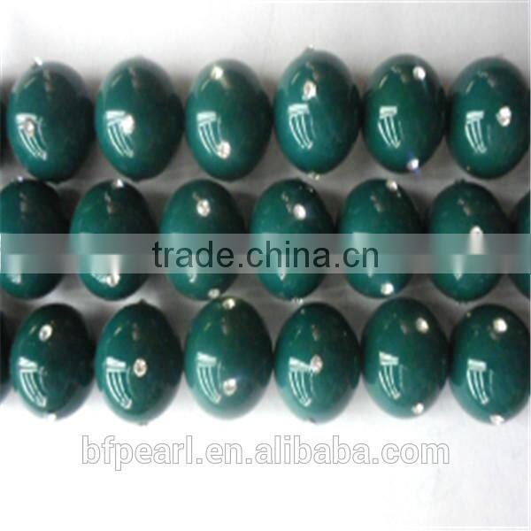 8mm River Pearl Jewelry Shell Pearls Beads with 4 Crystal Beads