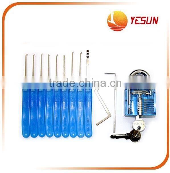 12 pcs Trainer Clear padlock practice lock pick set