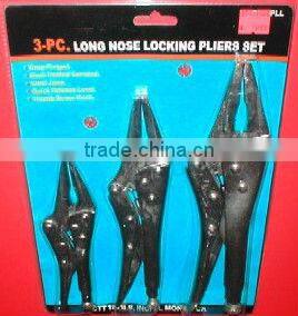 3 Piece Long Nose Lock Grip Plier Set