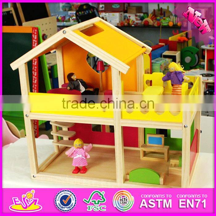 2016 new design baby wooden diy house toy, top fashion kids wooden diy house toy W06A157