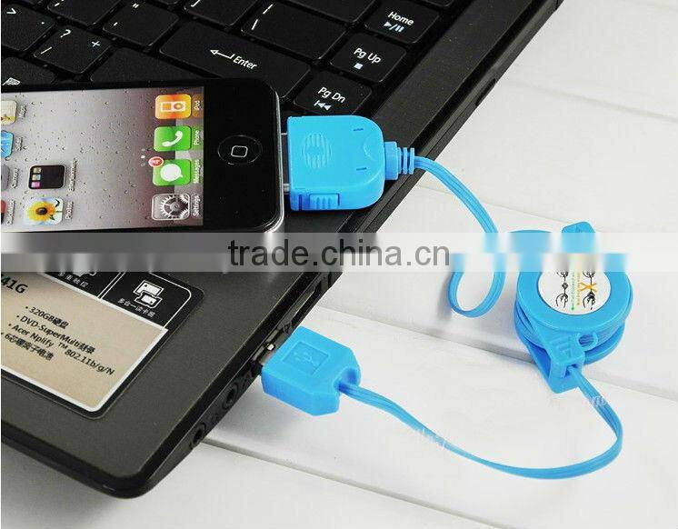 For Phone4 4S retractable usb USB Charging Cable Charger line