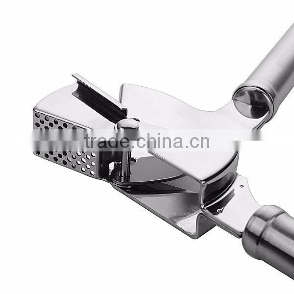 The Finest Quality Stainless Steel Garlic Press Mincer Peeler Brush Crusher Set