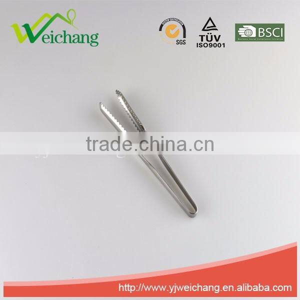 WCL593 Stainless Steel 6 inchs dentate locking Food Tong silver