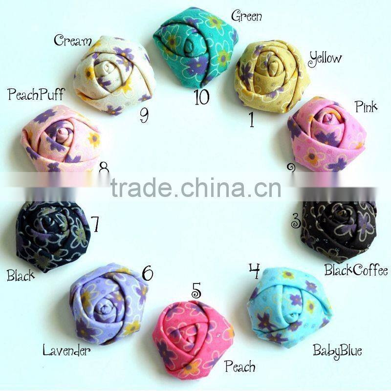 colorful satin handmade rose flower headband for kids hair accessories