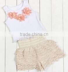 2017 high quantity baby spring/summer outfits lace petti set