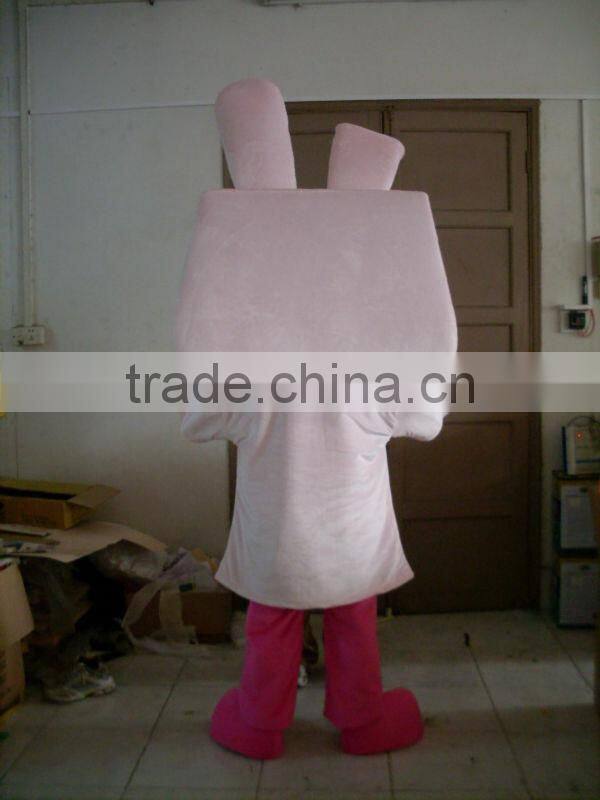 Square Head Rabbit Mascot Costume For Sale