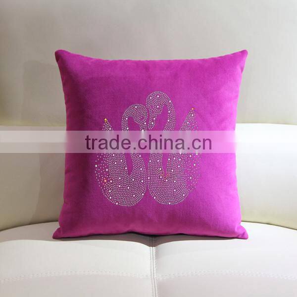 Hot Sell Fashion Cotton Plain Throw Pillow Case Custom Printing And Rhinestone Design Cushion Covers Decorative Car