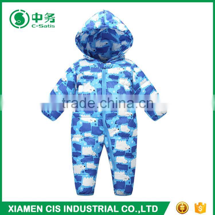 Custom Design Children Boutique Clothing Long Sleeve Baby Winter Print Romper