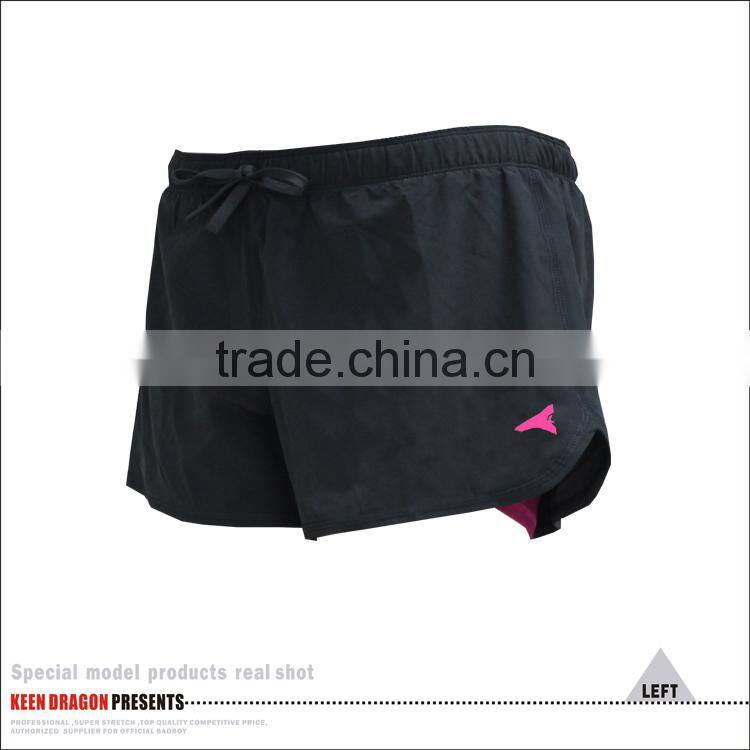 New design custom coolmax blank black cheap running shorts women