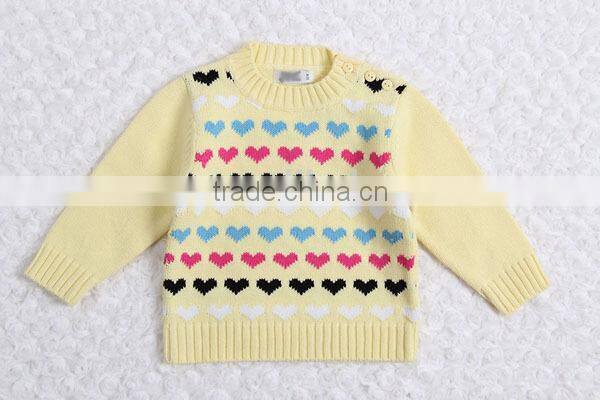 Fashion knitted heart jacquard pullover sweater
