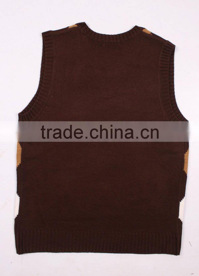 Diamond Sleeveless Sweater Knitting Pattern For Men