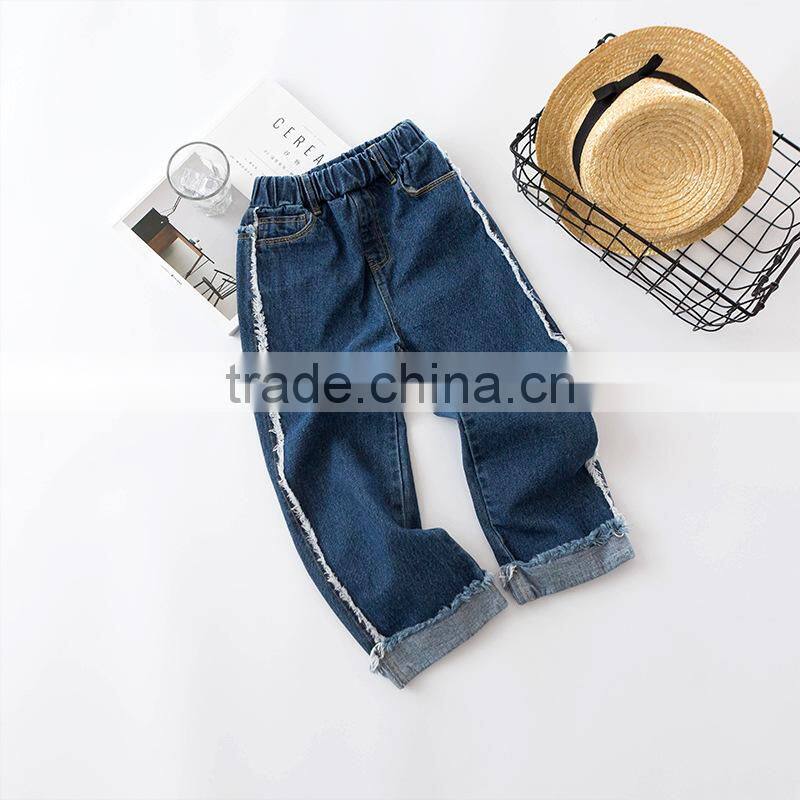 S17655A Girls jeans pants autumn 2017 children's clothing