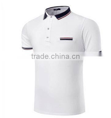 2017 Summer Top Sale Short Sleeves Fashion White Men's Polo Tshirt