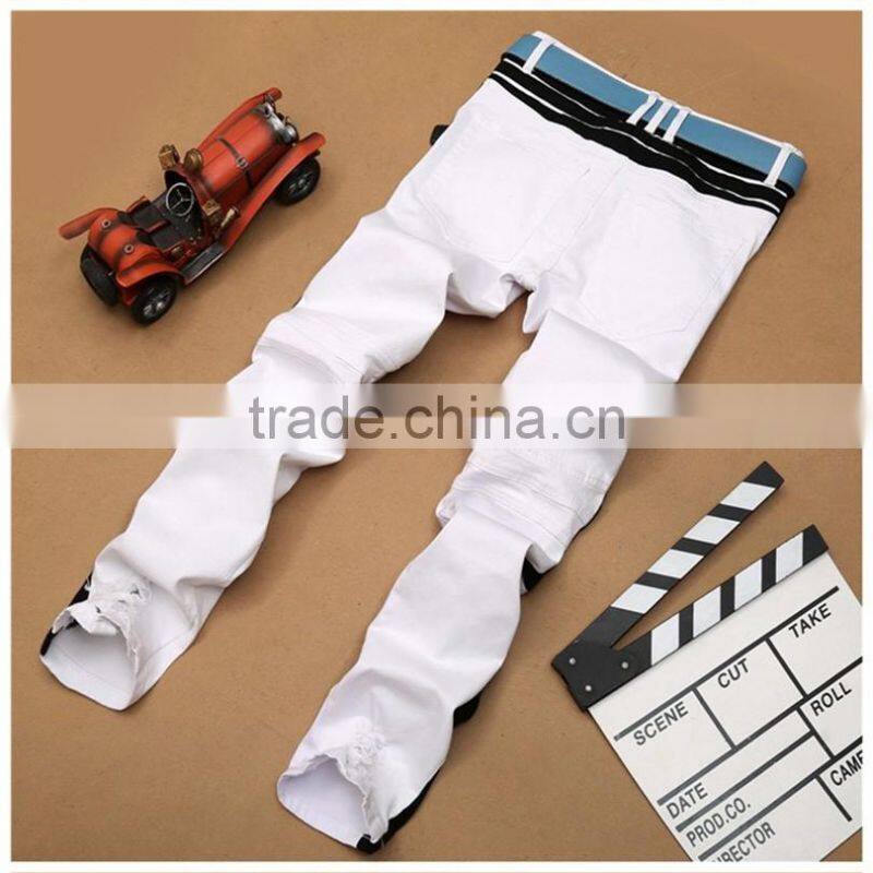 2014 Men Slim White New Design Jeans Pants