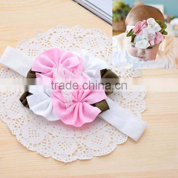Baby soft hair band infant children tire Vintage Style Headdress head flower Girls hair accessories cotton fabric head band