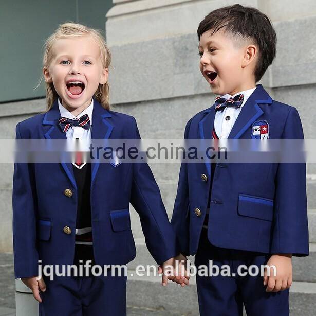 custom good quality factory discount dark blue kids primary school uniforms models wholesale
