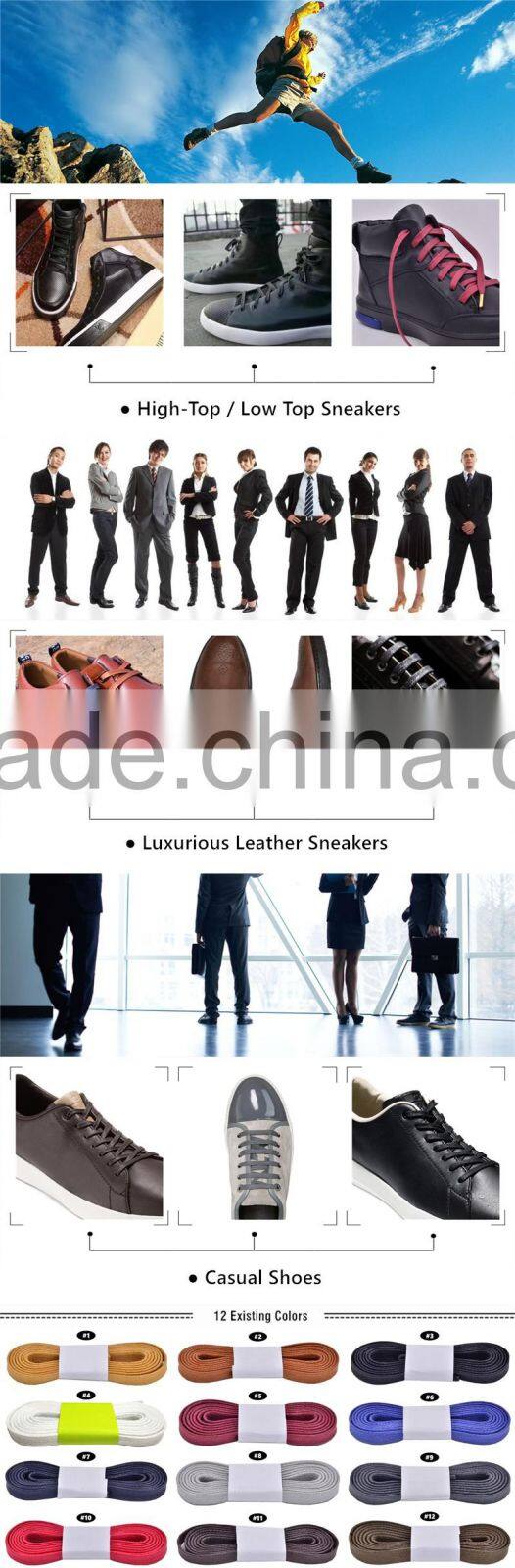 Recycle Waxed Flat Cotton Leather Accessories for All Court-Cross Shoes - All Size - 7-10mm width - Accept Custom - Brown