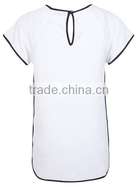 Sporty Loose Short Sleeves Design Fashion Plain White T Shirts