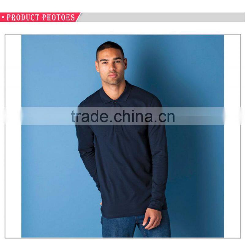 2017Fashion long sleeve 100%cotton mens polo shirt,casual shirts