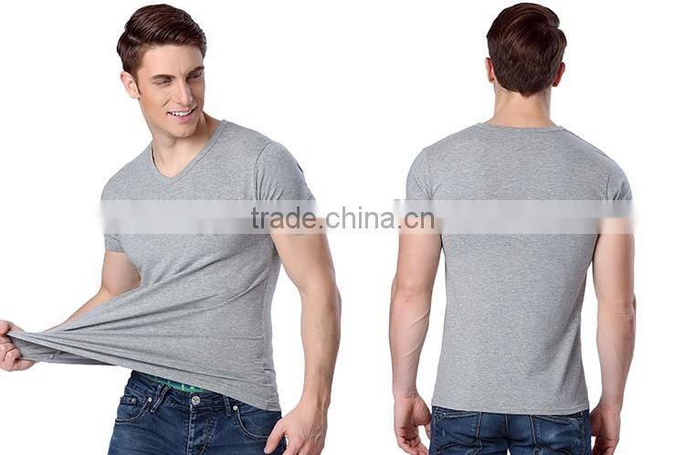 mens loose large size modal viscose bodybuilding tight fit dri fit V-neck t-shirts