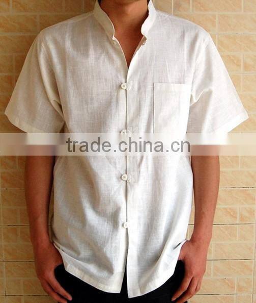 Flax short sleeve shirt leisure of big yards
