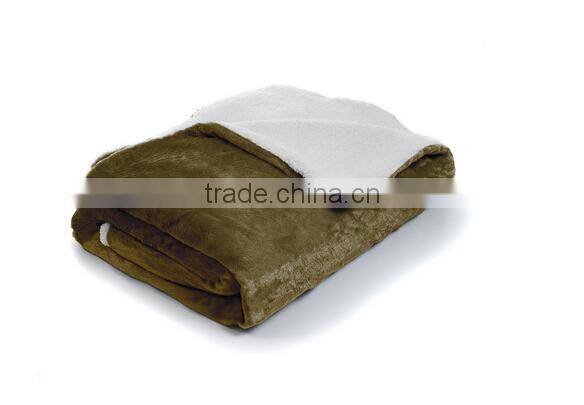 Luxury Throw sherpa King Size 100% polyester Brown Blanket