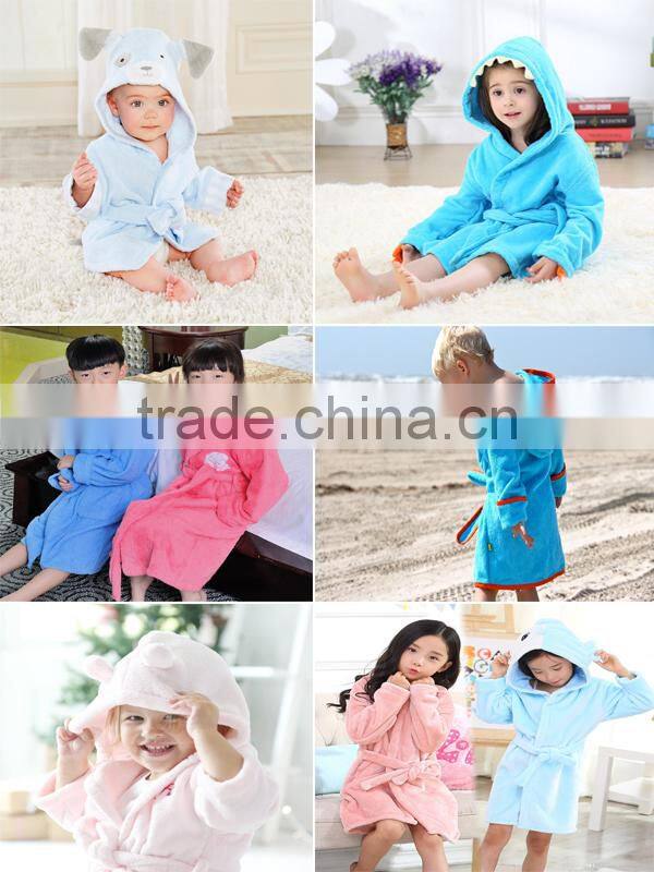 Baby Hooded Cotton Velour Custom Design Beach Towels&Children Absorbency Terry Bathrobes