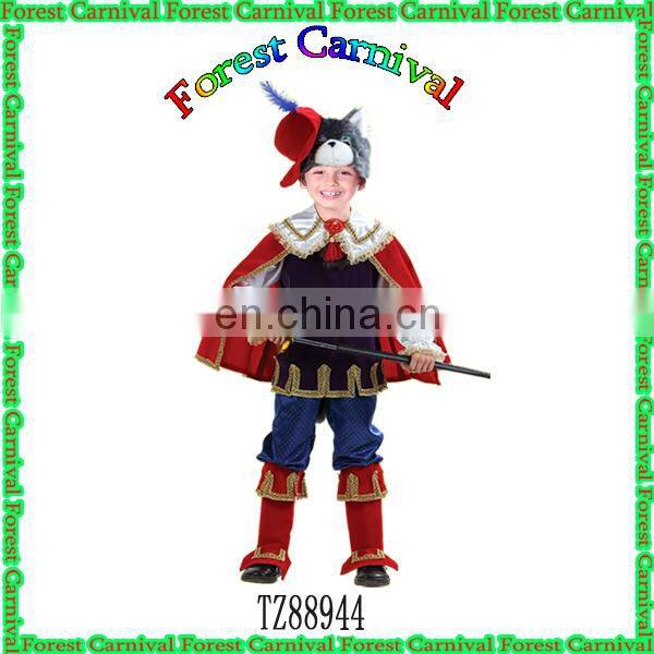 TZ87191 King Costume With Cloak For Kids Boots the cat hero warrior