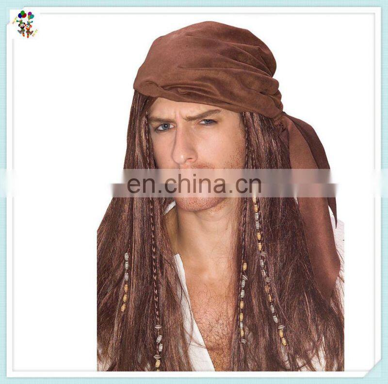 Caribbean Pirate Scarf Beaded Halloween Party Wigs HPC-0028
