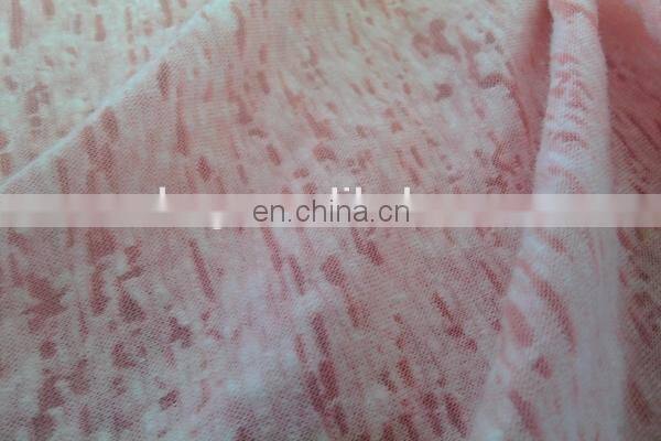 Winfar Textile Hot Sale CVC Polyester Cotton Jersey Knitted Burn Out Fabric