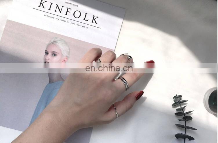 4PCS/Set Punk Handsome Silver Rings for Unisex Knuckle Ring Set