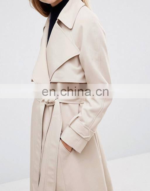 Trench Coat With Sash Belt dust coat ladies long coat design